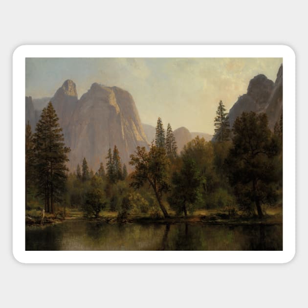 Cathedral Rocks, Yosemite Valley by Albert Bierstadt Magnet by Classic Art Stall